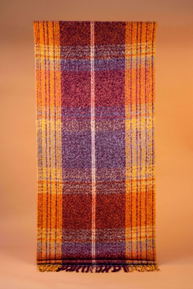 Maggie Cosy Scarf- Damson/Mustard