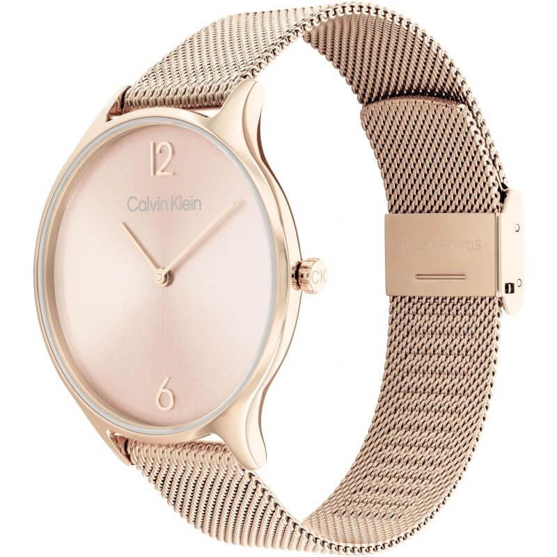 2H Rose Gold Dial Rose Gold Tone Mesh Bracelet Ladies Watch