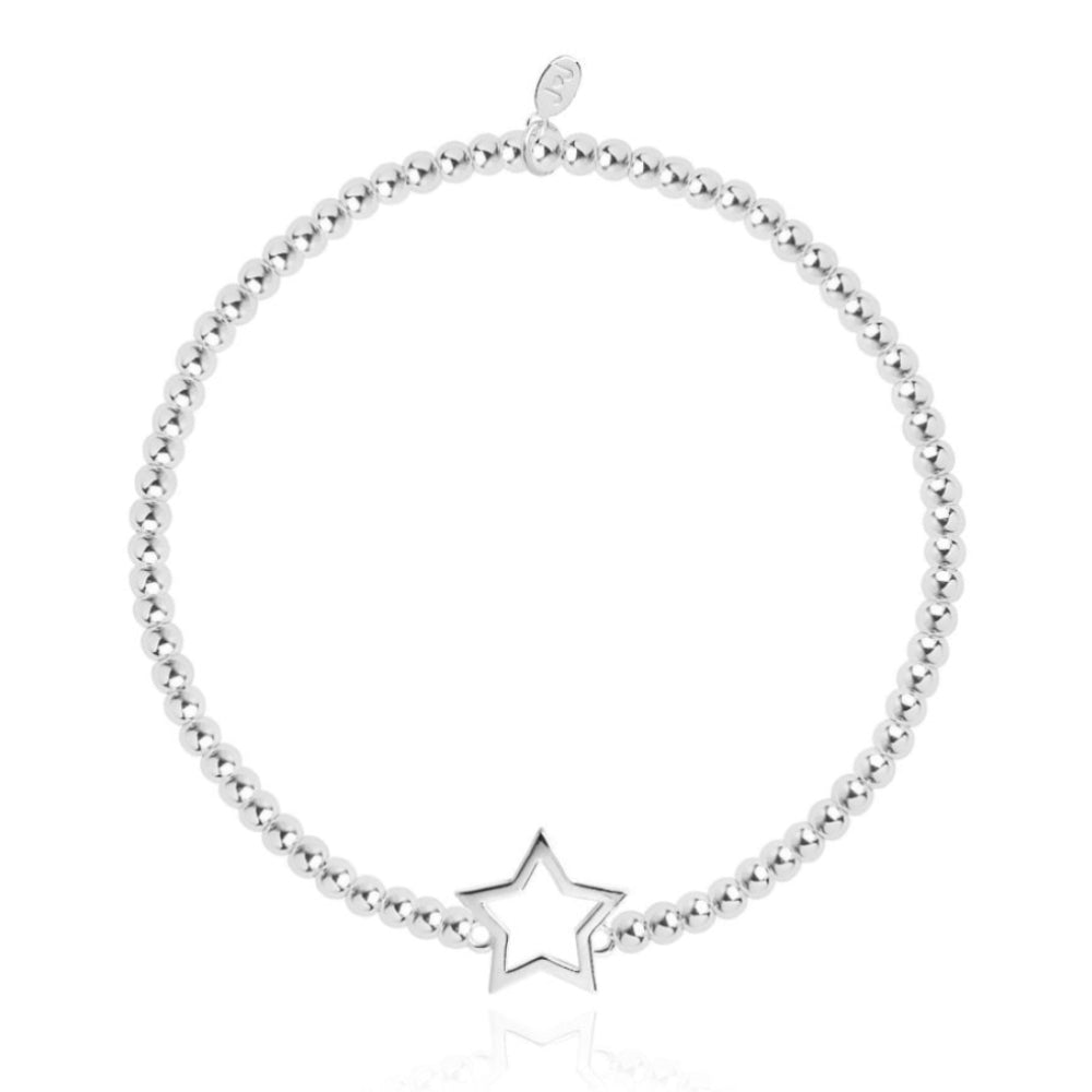 Christmas Cracker - Star - Silver - 17.5cm Stretch Bracelet
