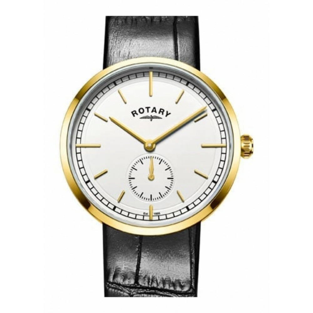 Gold Plated Dial & Leather Strap Gents Watch