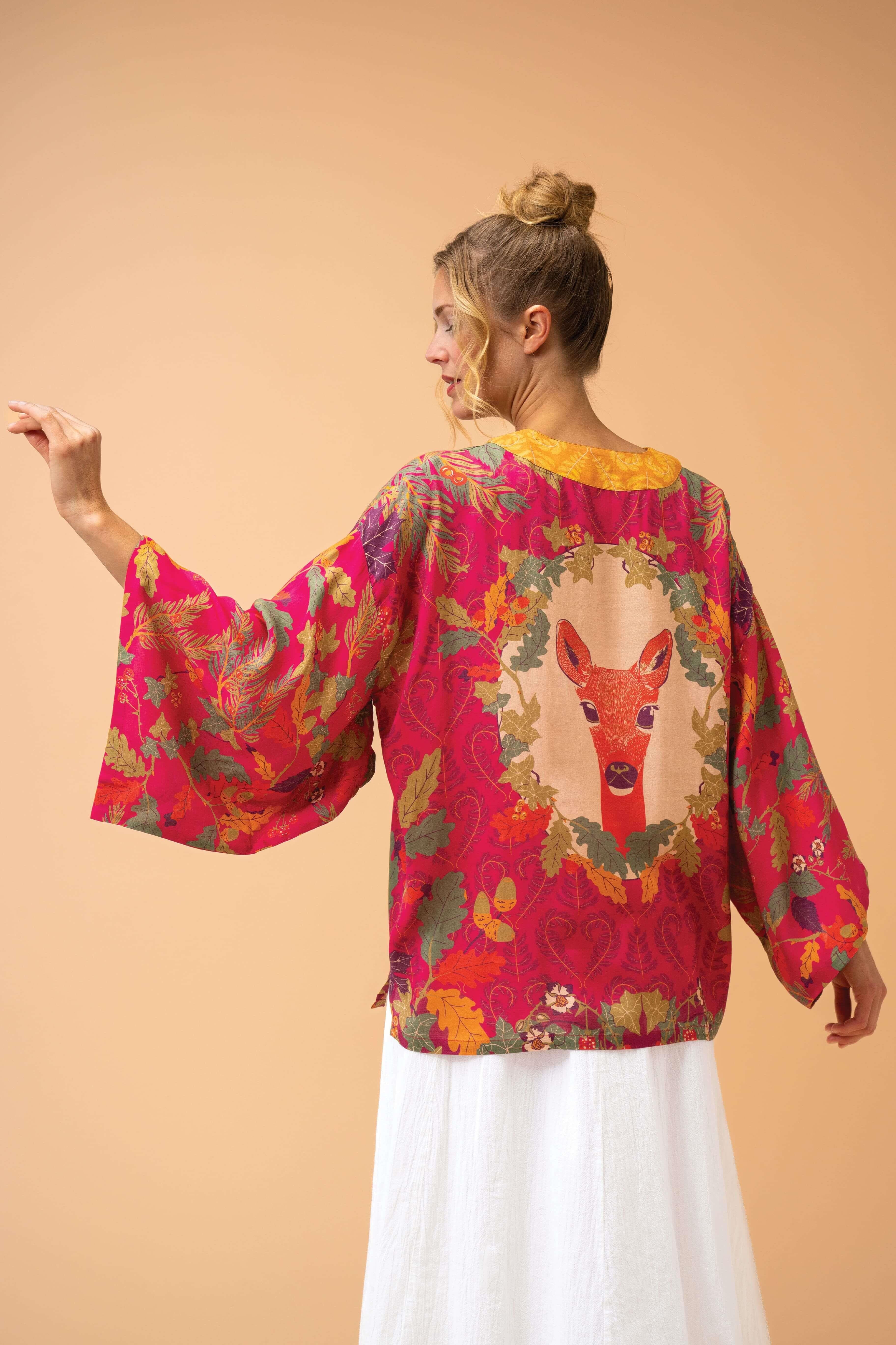 Enchanted Evening Doe Kimono Jacket - Fuchsia