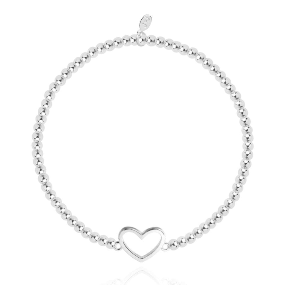 Christmas Cracker - Heart - Silver - 17.5cm Stretch Bracelet