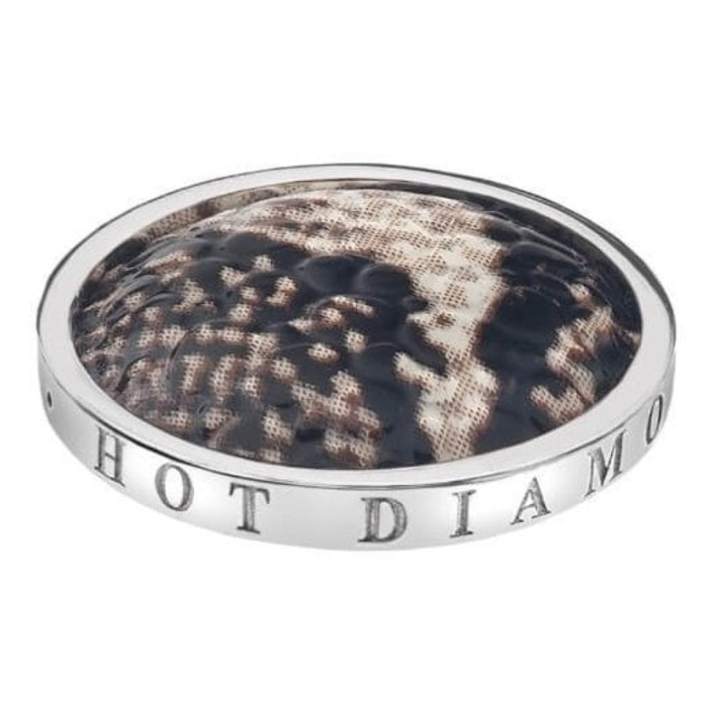 Ladies 25mm Faux Ostrich Beige Coin