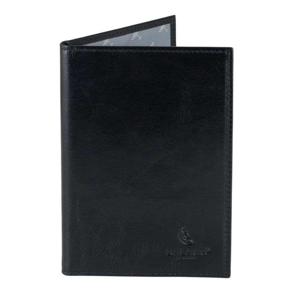 Leather Passport holder with Spitfire lining -Black