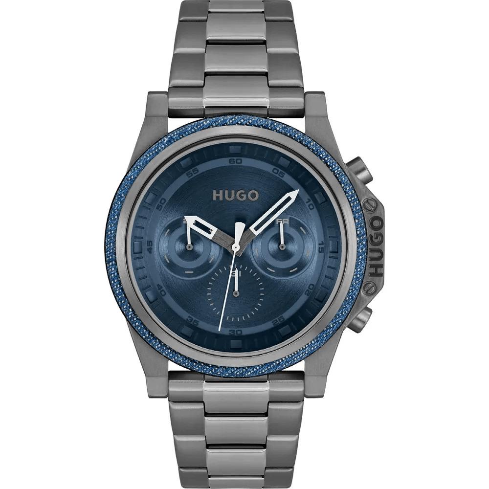 #BRAVE Blue Dial With Grey IP Bracelet Strap Mens Watch