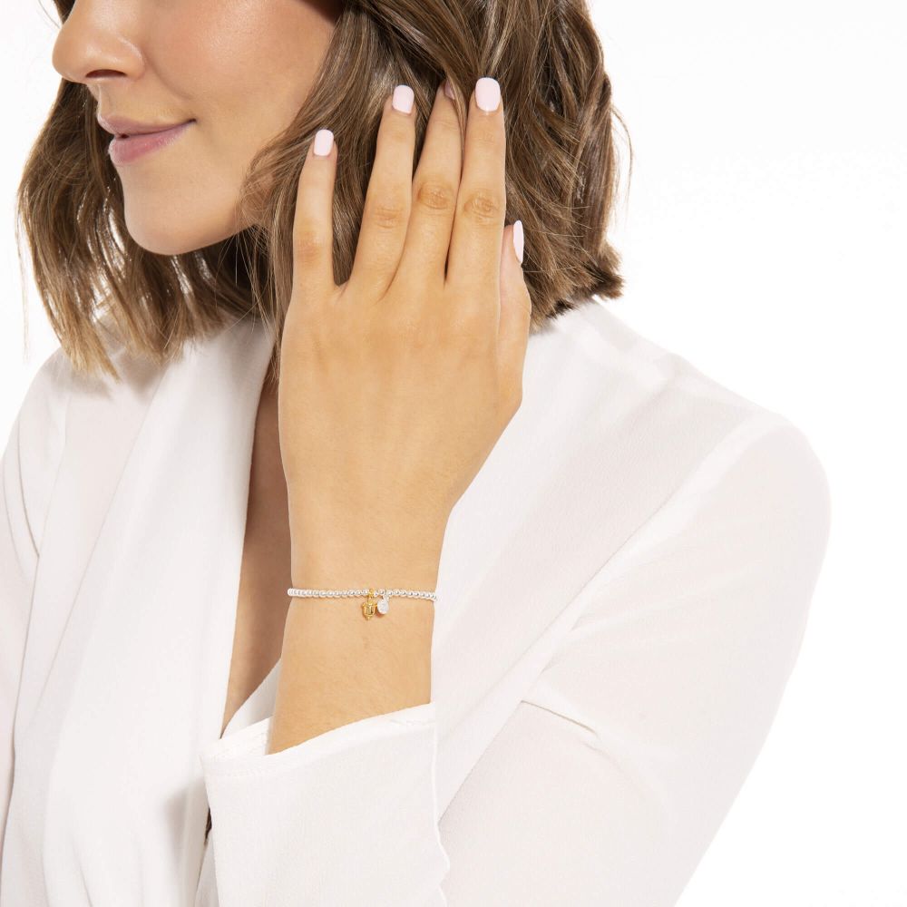 A Little | Strength | Silver And Gold | Bracelet | 17.5cm Stretch