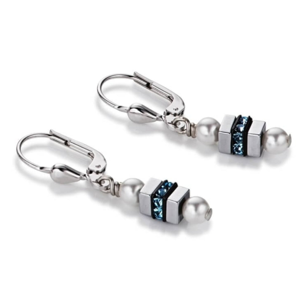 Silver Pearl & Swarovski Crystal Earrings