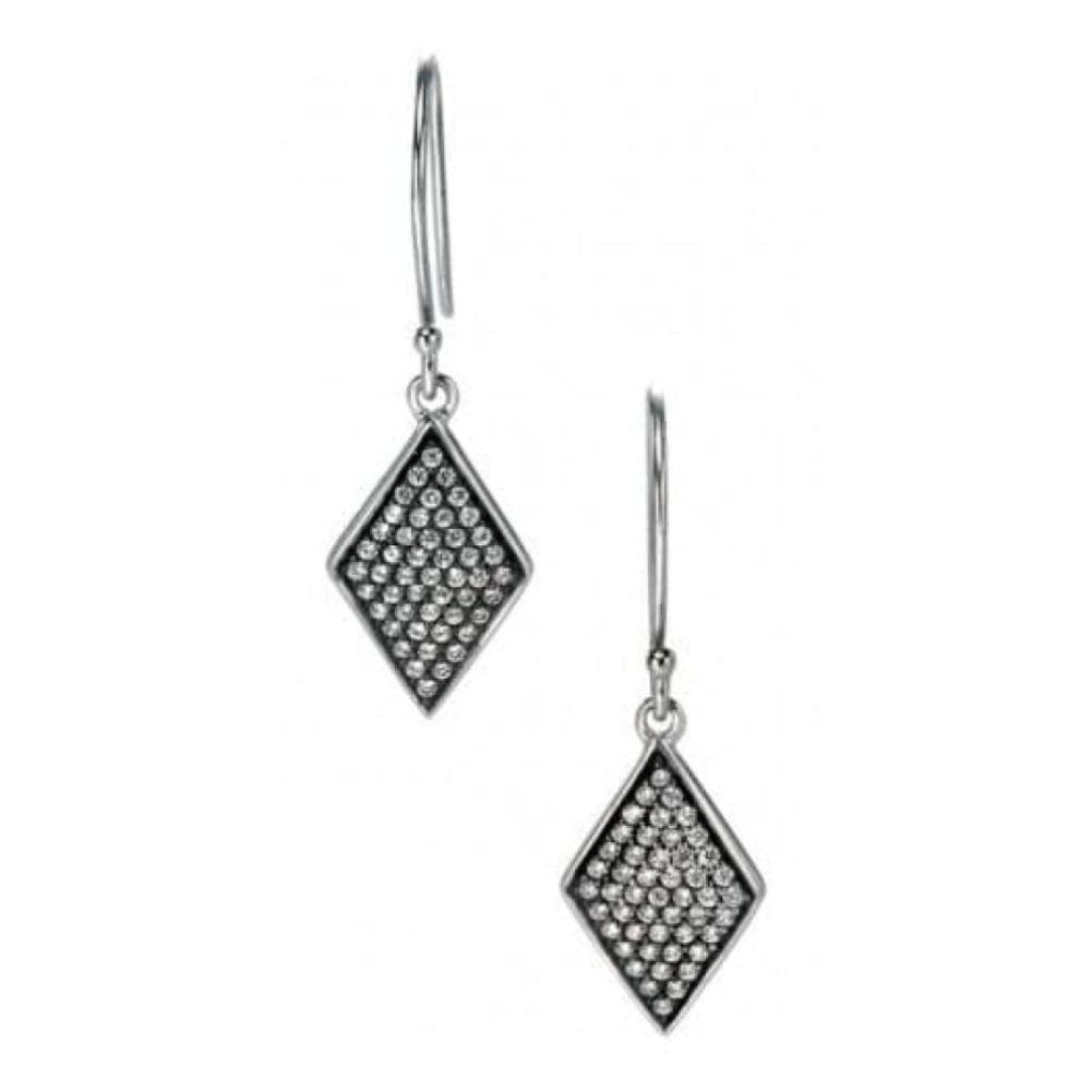 Ladies Diamond Sterling Silver Earrings With Crystals