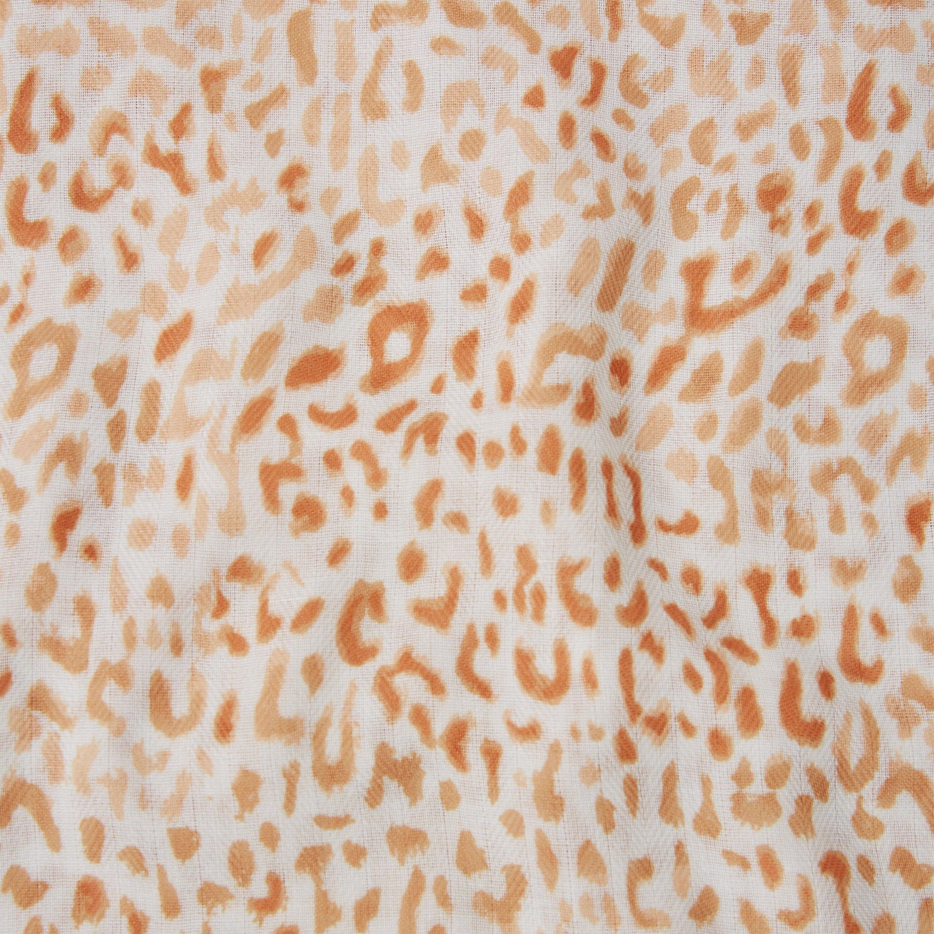 Small Leopard | White/ Burnt Orange | 184 X 86cm