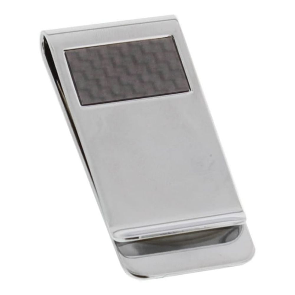 Chrome Plated Carbon Fibre Money Clip