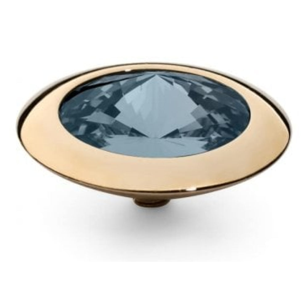 Famosa Gold 16mm Tondo Ring Top Denim Blue