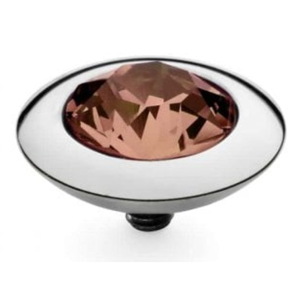 Famosa Silver 13mm Tondo Ring Top Blush Rose