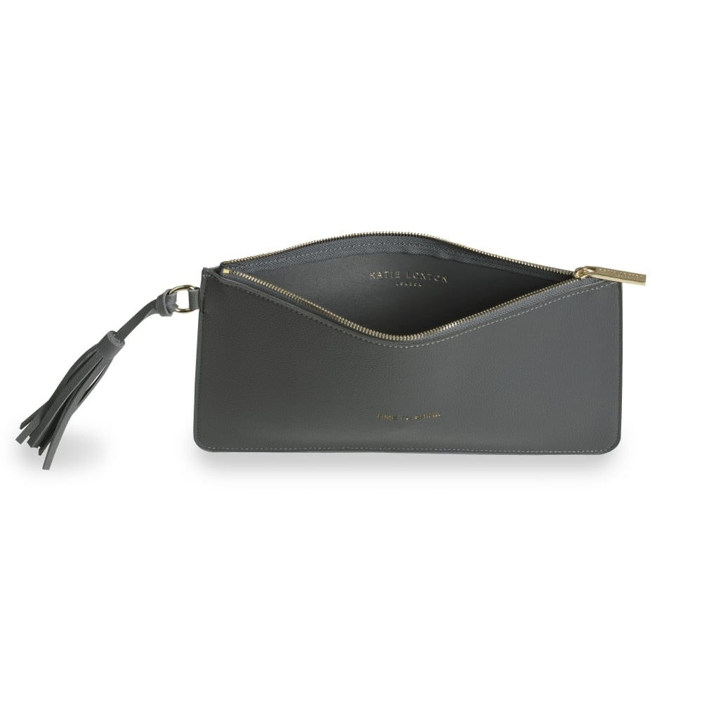 FLORRIE TASSEL POUCH - TIME TO SHINE - charcoal - 14.5x28cm