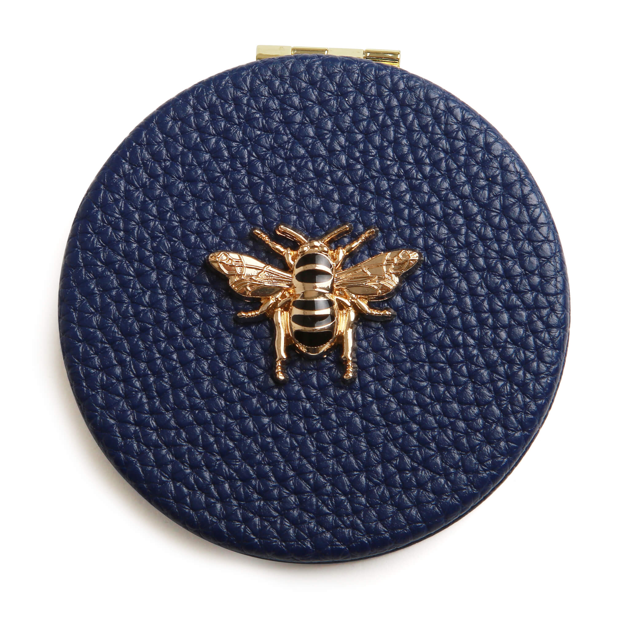 Round Compact Mirror Navy