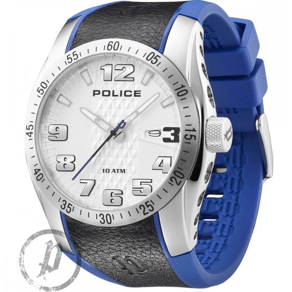 TOPGEAR-X Gents Watch In Stainless Steel White Dial & Brown Rubber Strap