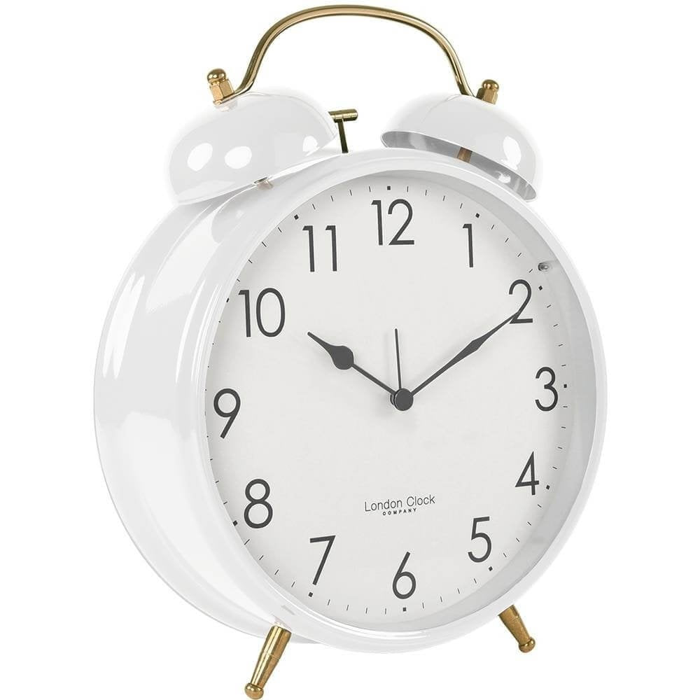 Oversized Twin Bell Alarm Clock White