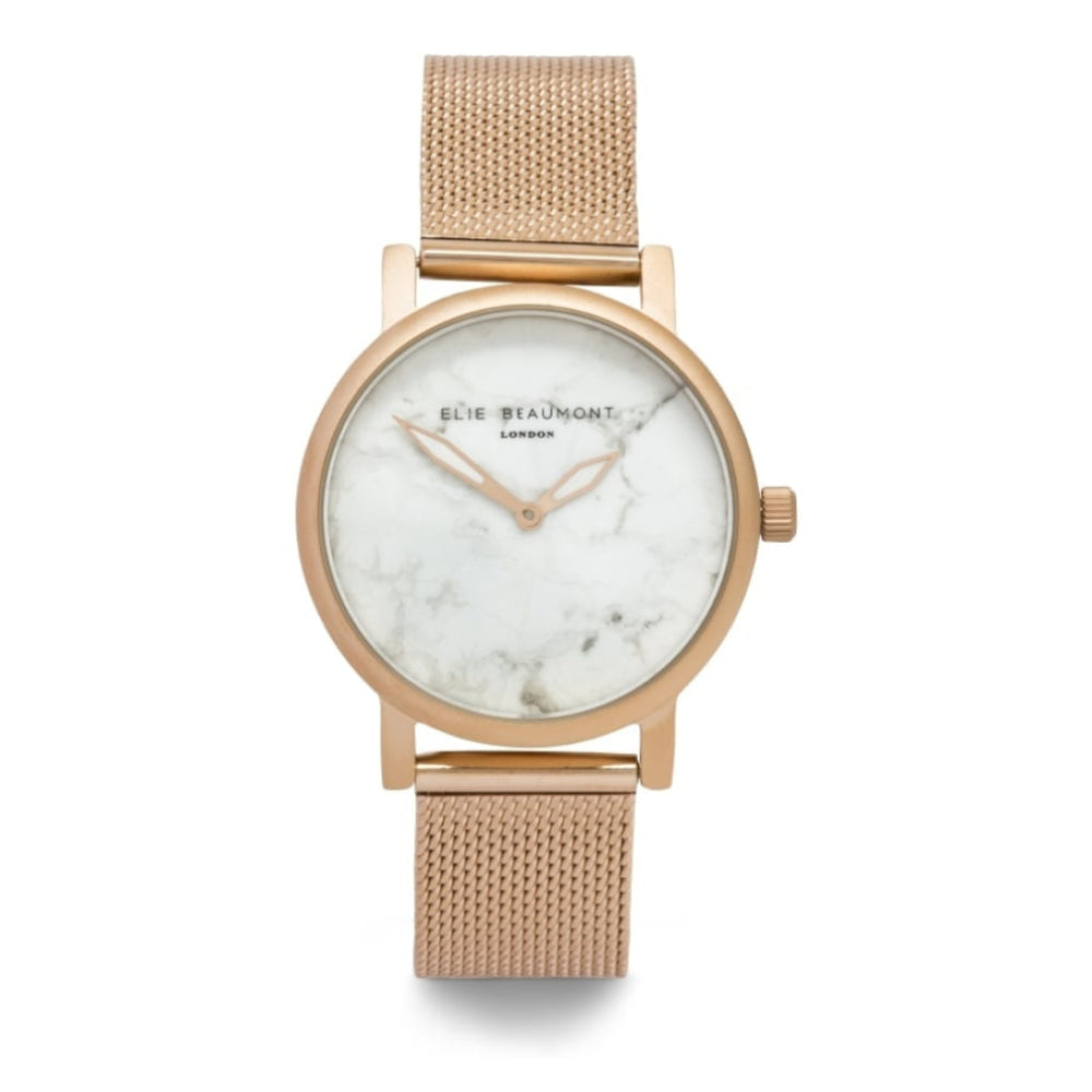 Carrera Rose Gold Mesh Strap & Case & White Dial Ladies Watch