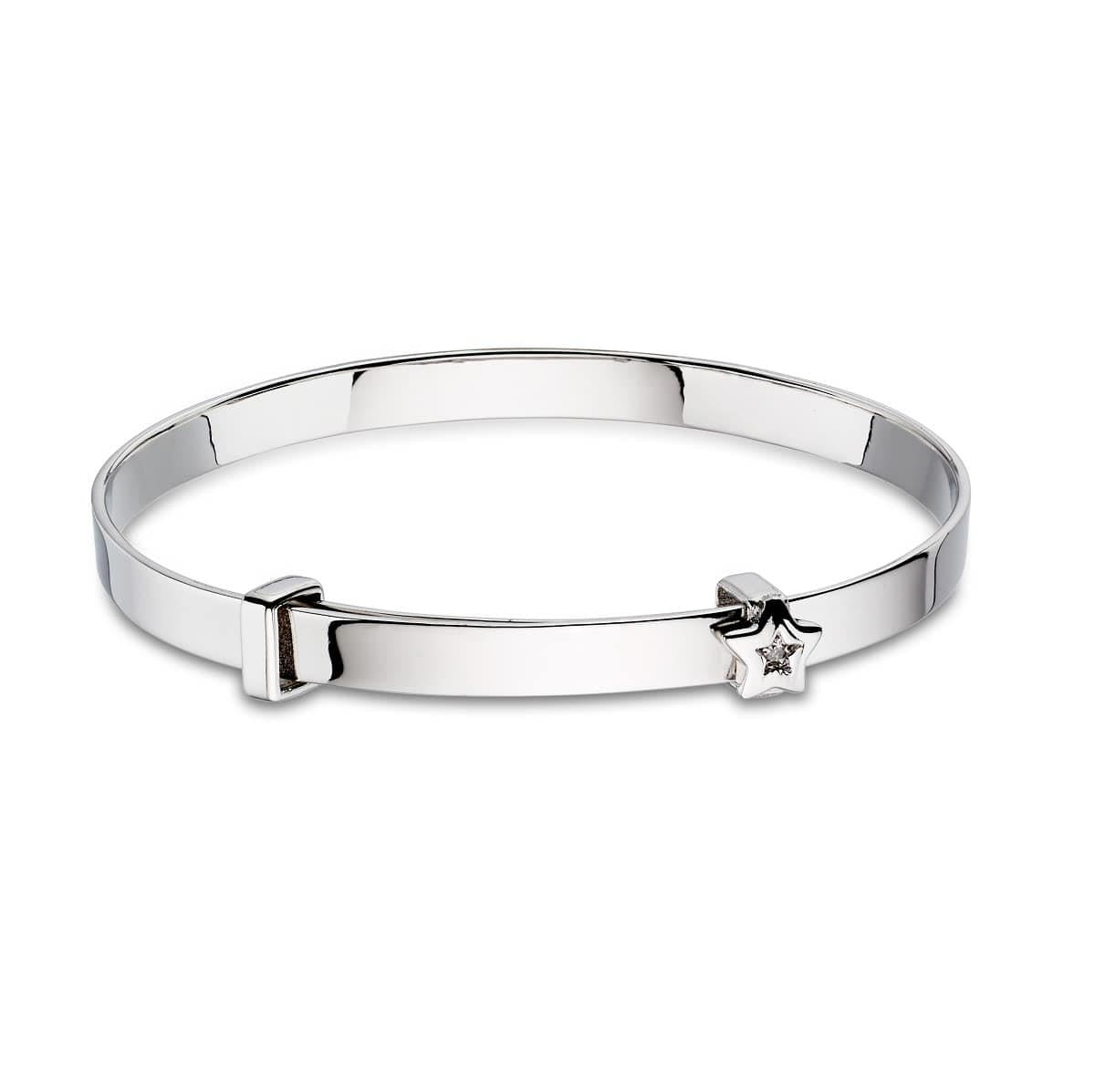 Inez - Diamond Star Christening Baby Bangle
