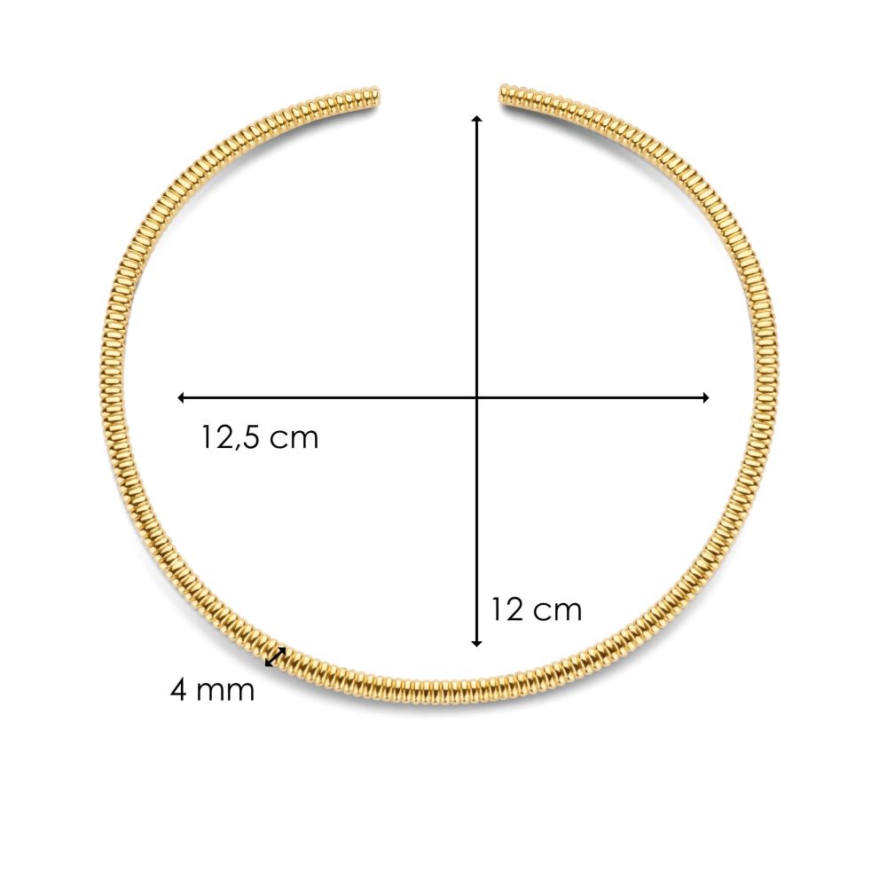Gold Plated Rigid Rib Necklace