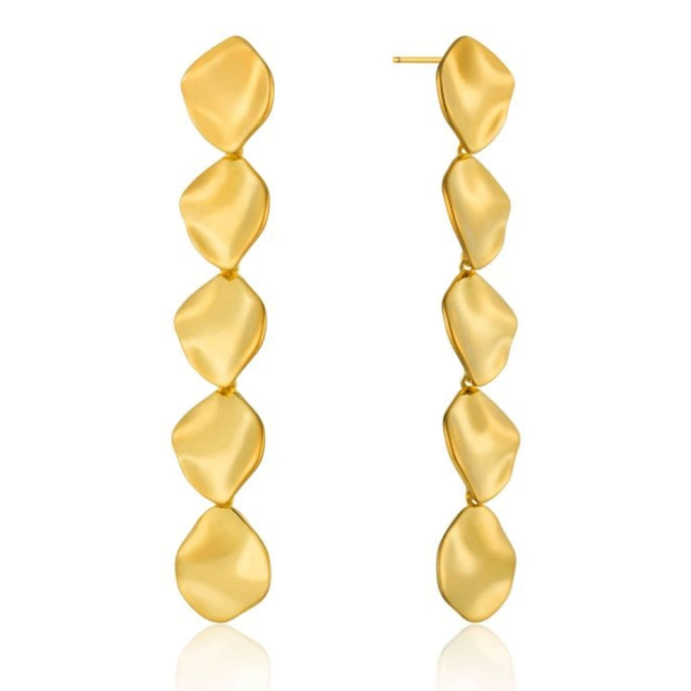 Crush Multiple Discs Rop Earrings Gold