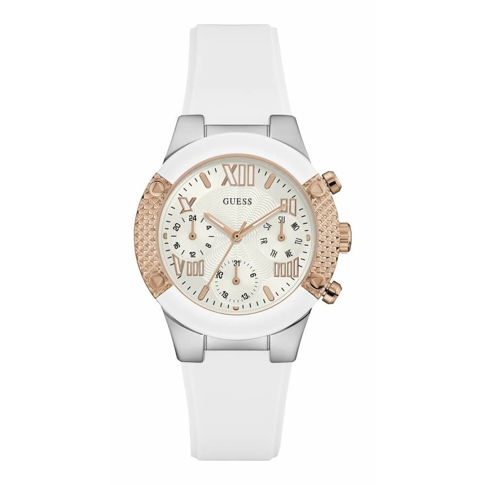 Rose Gold Circle Stainless Steel Day Date Ladies Wristwatch