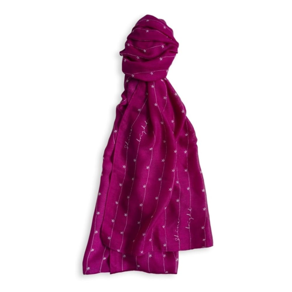 SENTIMENT SCARF - SHINE BRIGHT - berry pink - 184x86cm