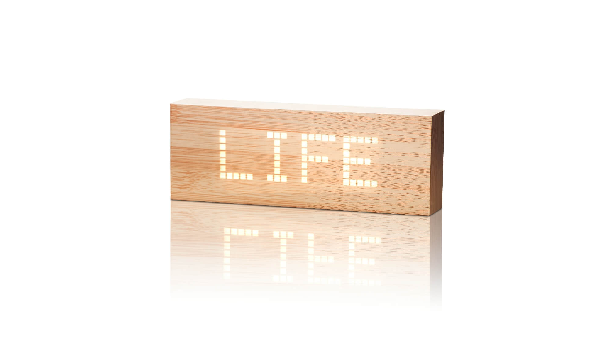 Message Click Clock- Beech/ White LED