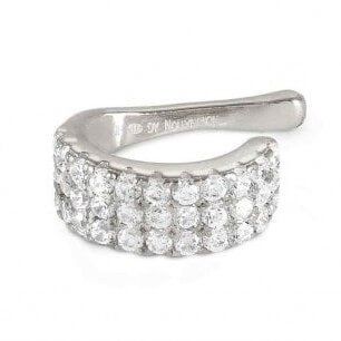 Sentimental Steel & CZ Small Single Ear Cuff