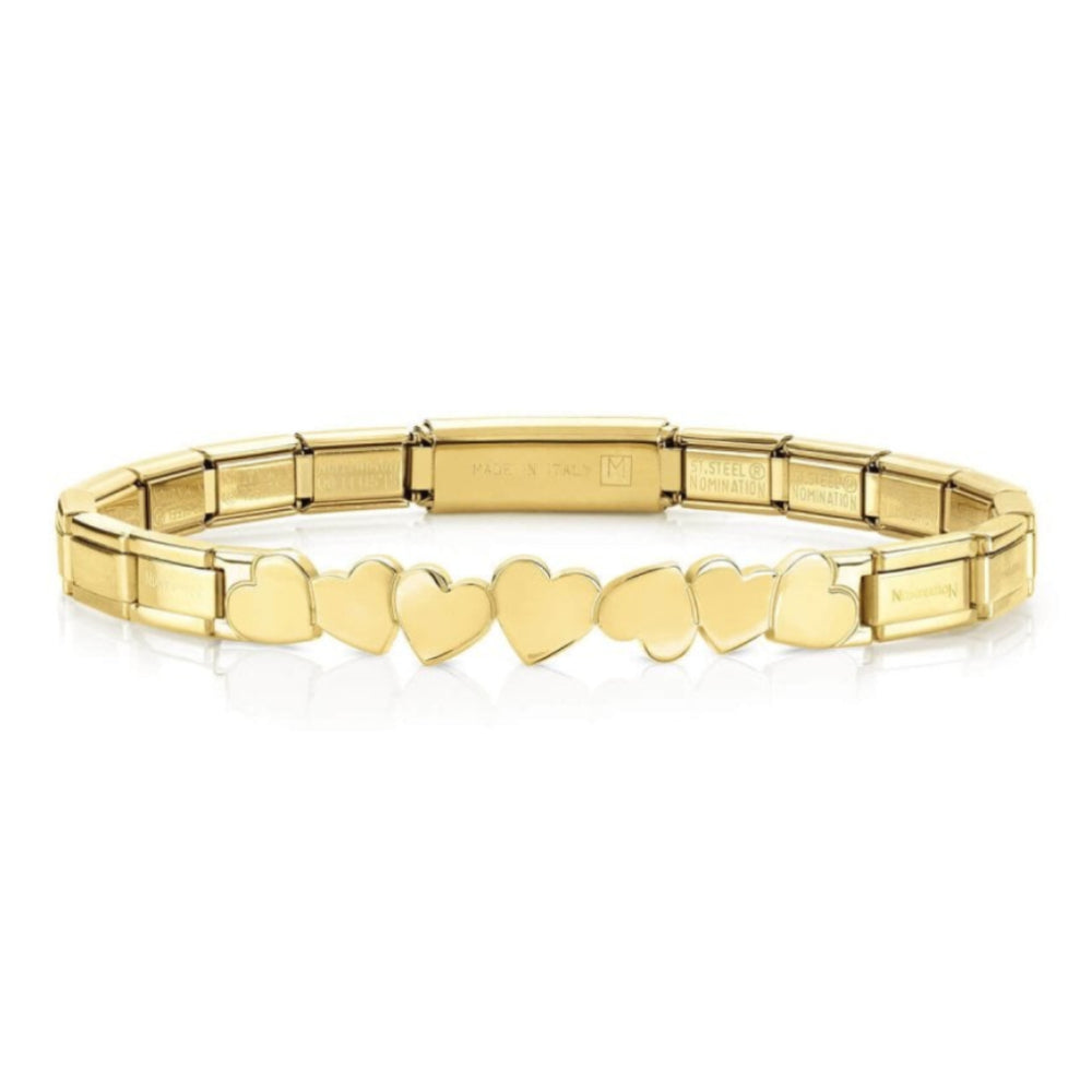 Trendsetter Bracelets In Stainless Steel With Wefts (001_Hearts Yellow Gold)