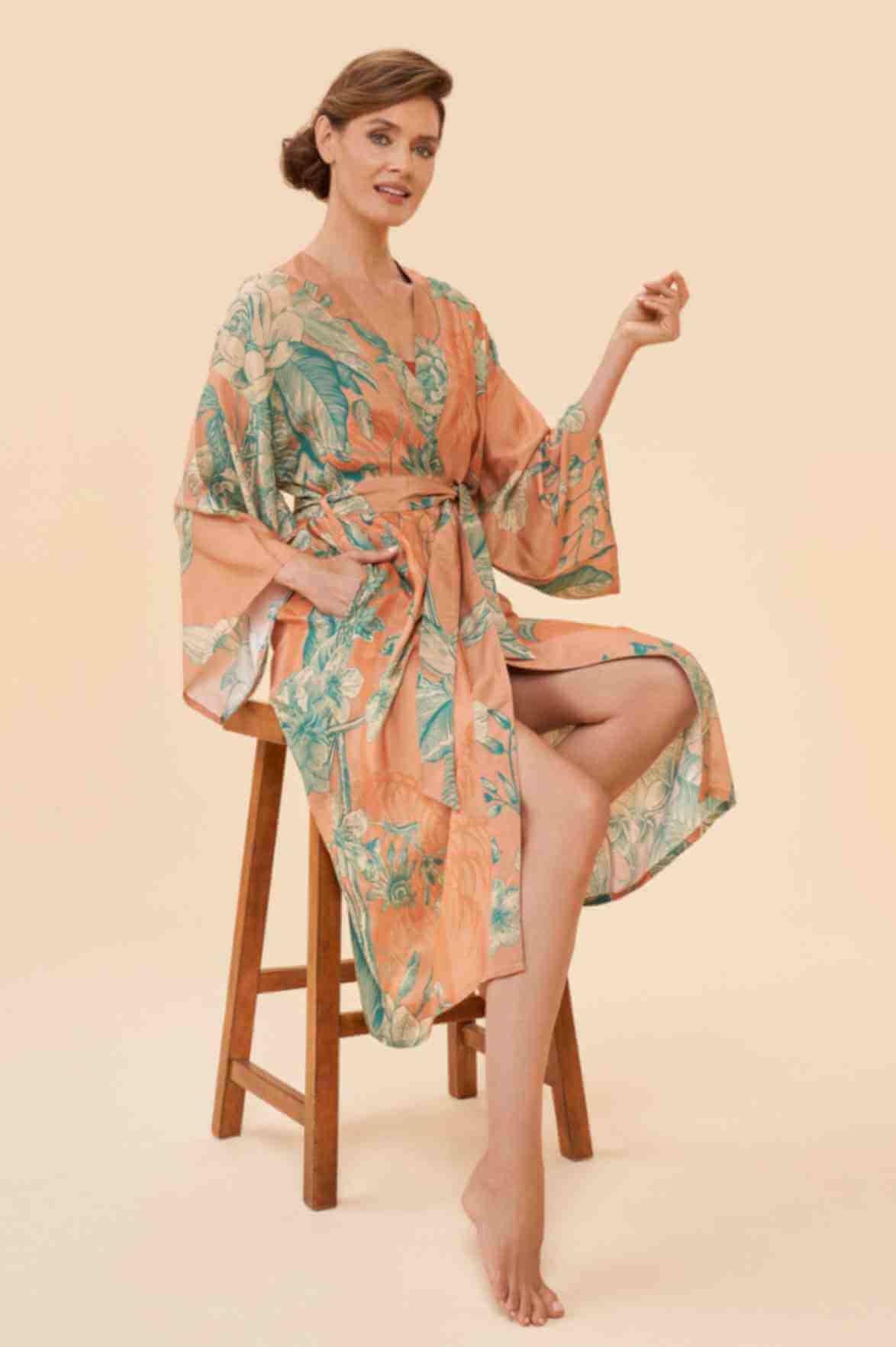Floral Jungle Kimono Gown - Petal