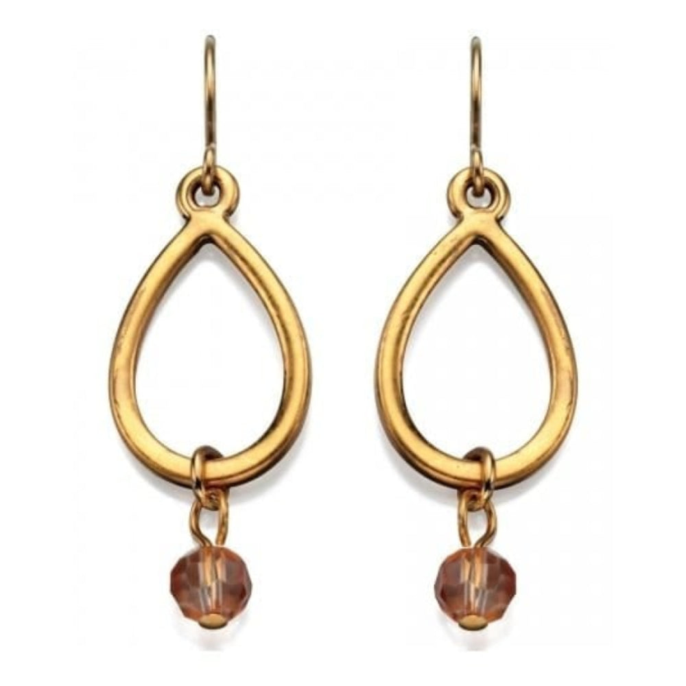 Ladies Gold Teardrop Cut-out Earrings