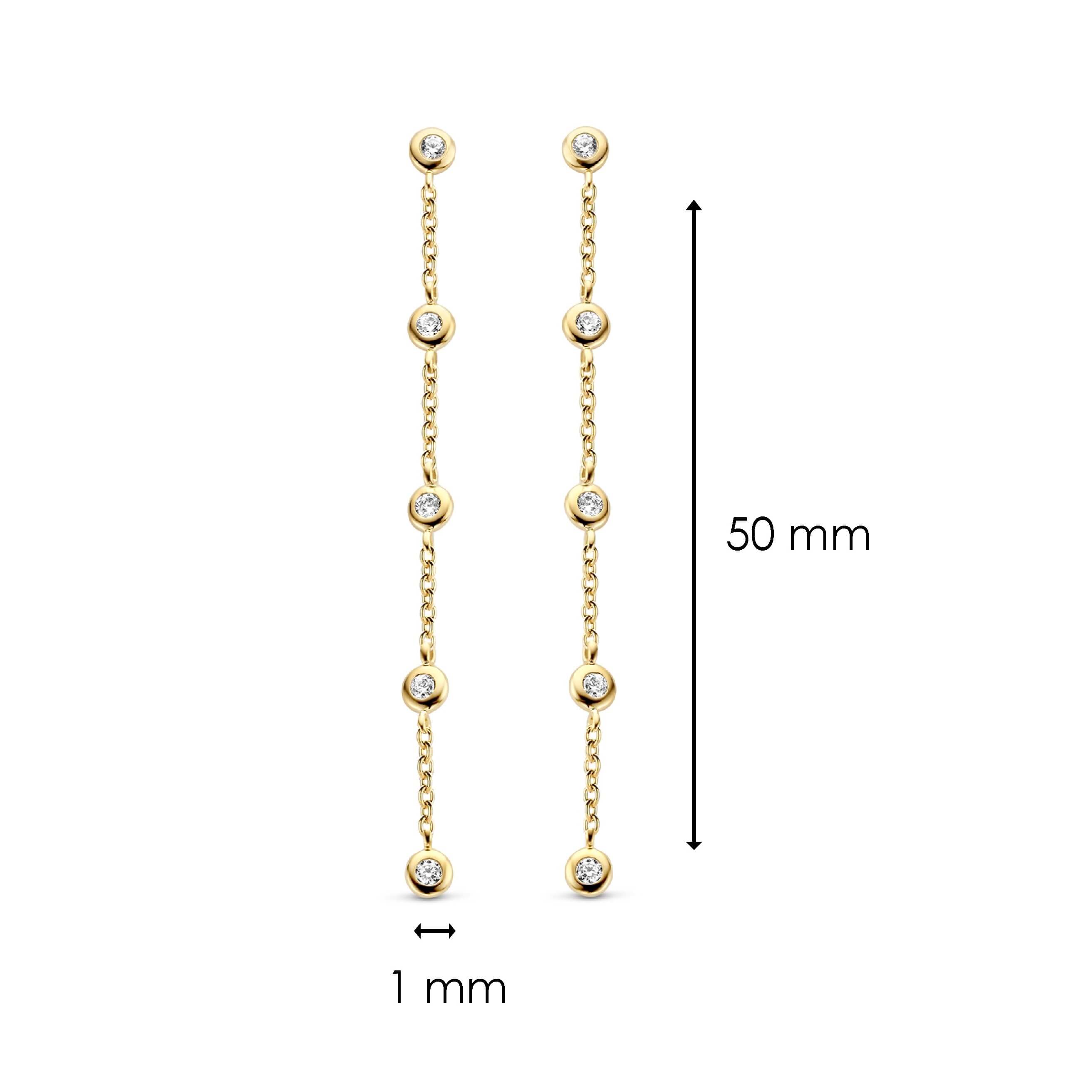 Gold Plated CZ Drop Earrings