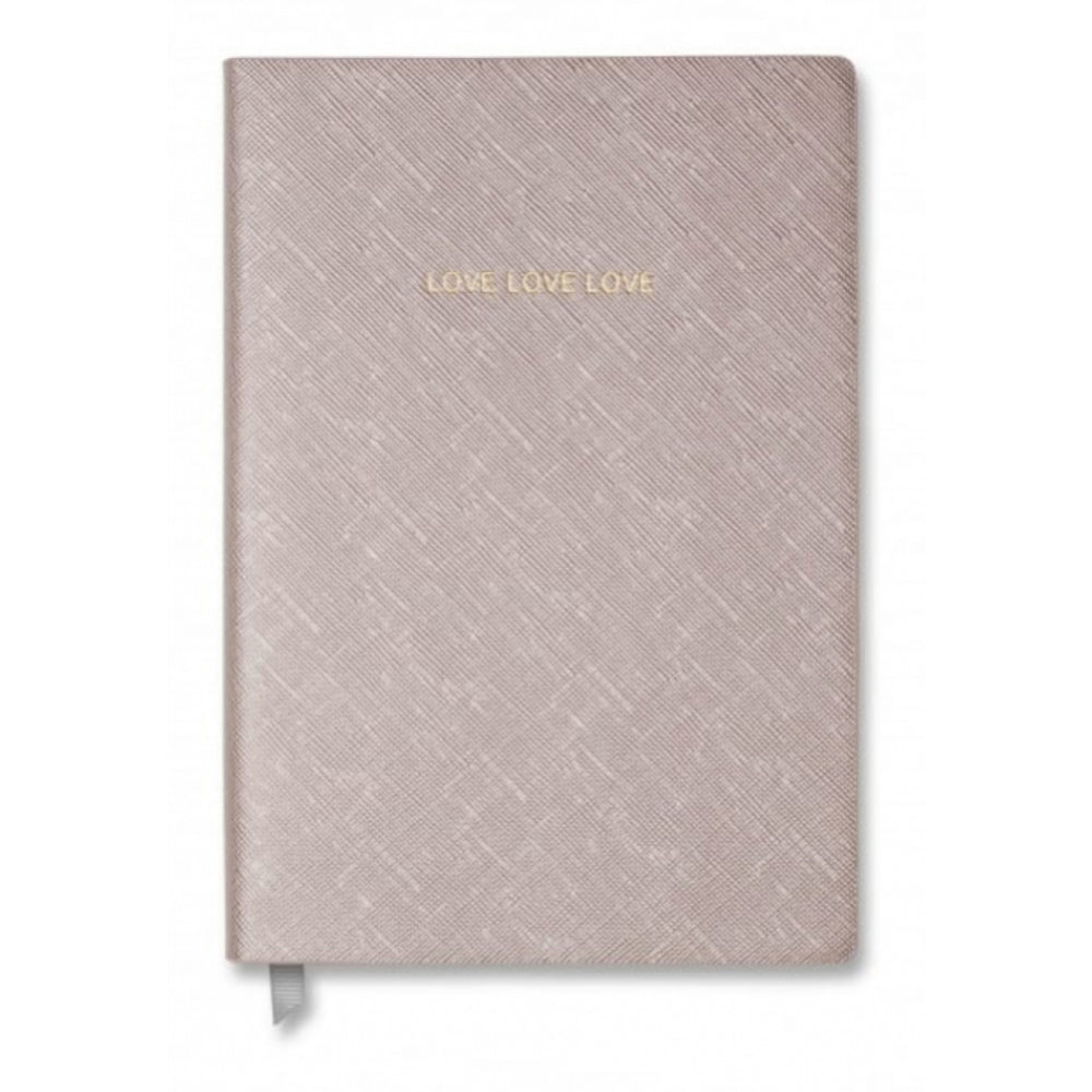 Small Notebook - Love Love Love - Metallic Rose Gold