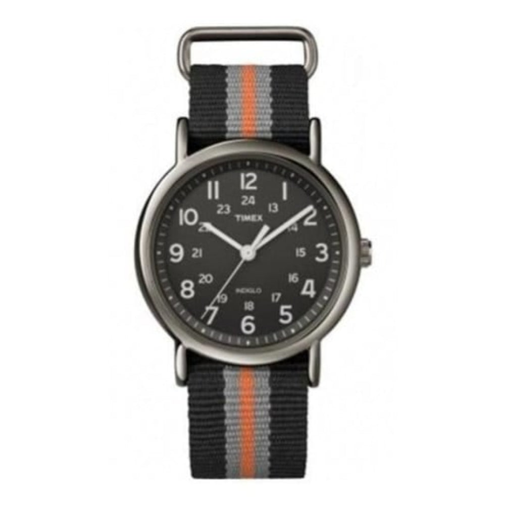 Gents Black Orange & Grey Fabric Weekender Watch