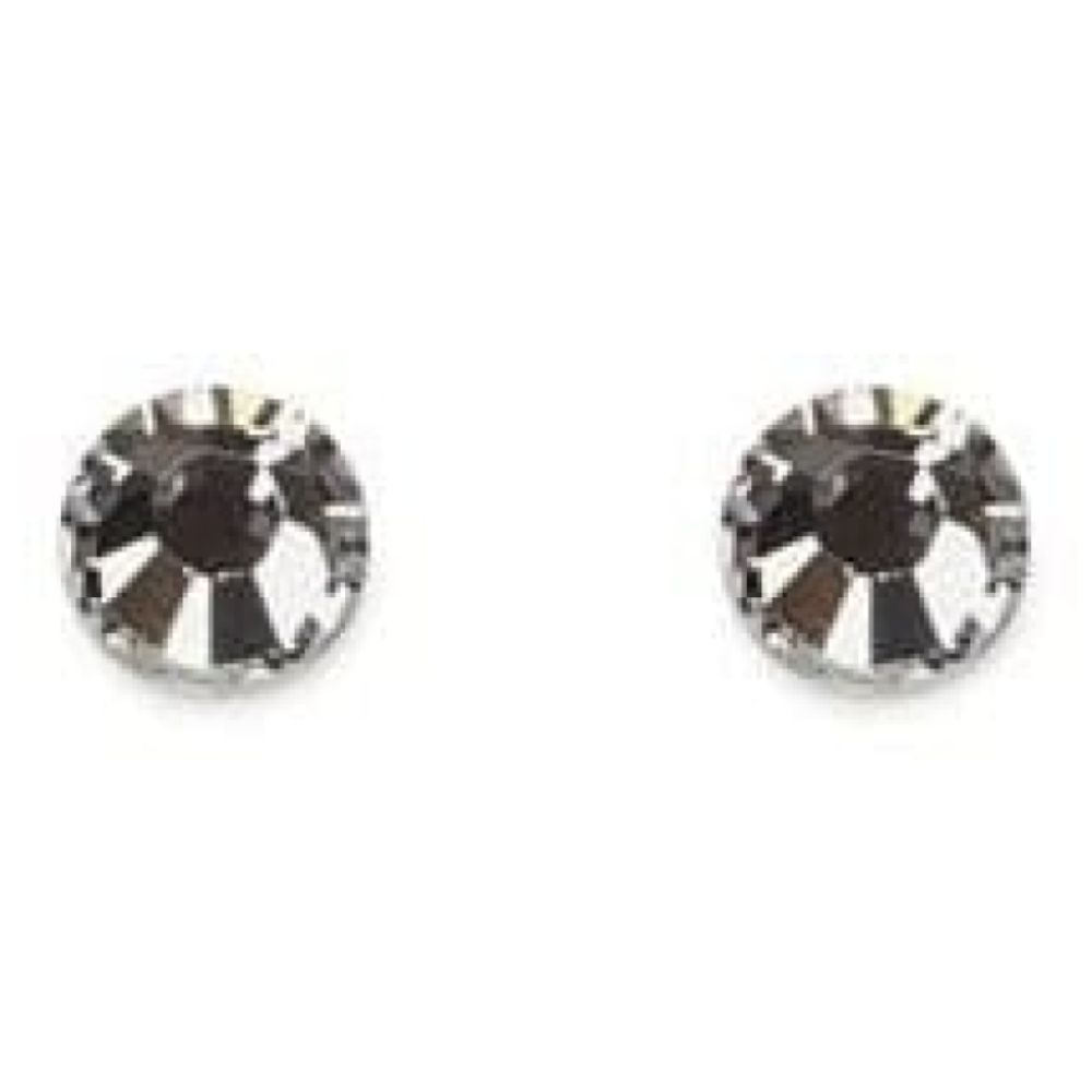 Ladies Circular Clear Studded Swarovski Element Earrings