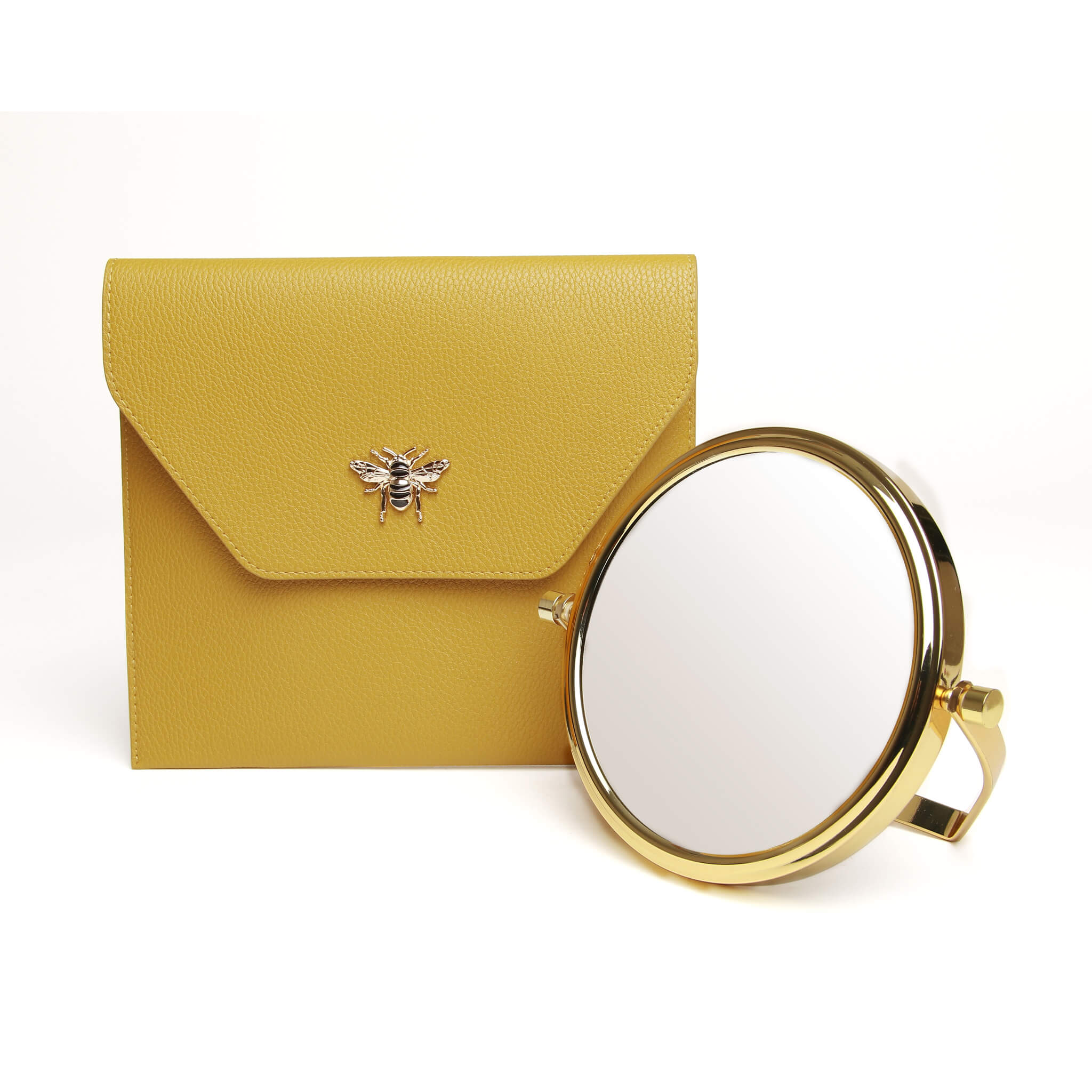 Travel Mirror & Case In Ochre- 7x Magnification