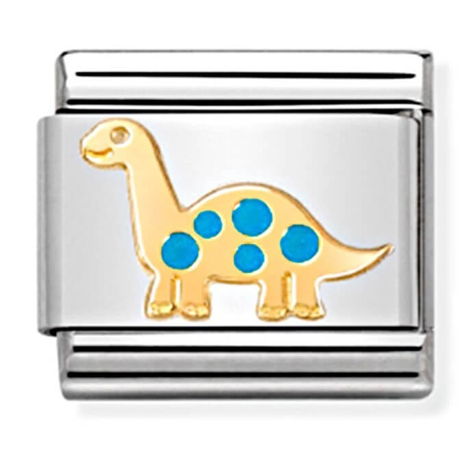 Composable Classic Enamel and Gold Brontosauros Link