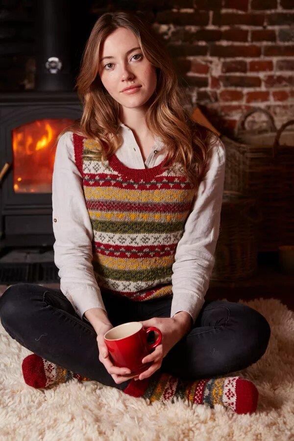 Classic Fairisle Tank Top Rust