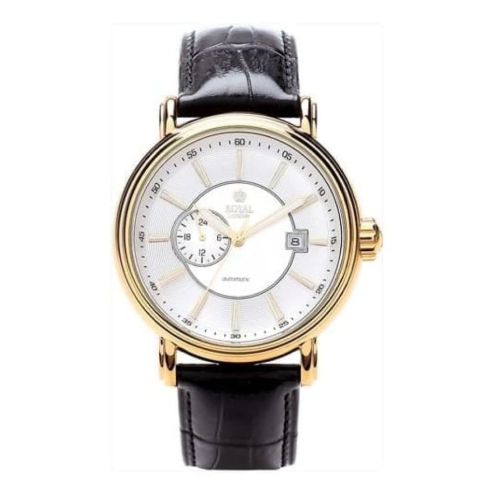 Mens Automatic Date and 24 Hour Watch Gold
