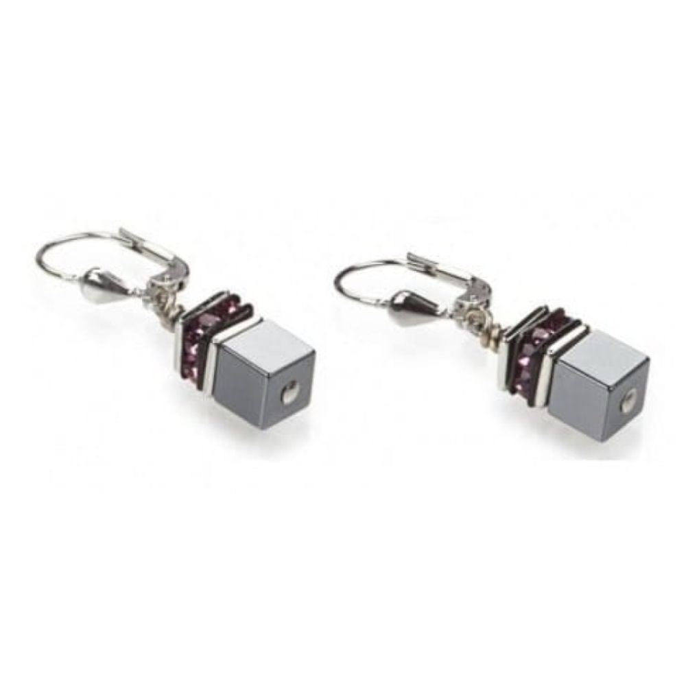 Ladies Haematite & Rhinestone Rondelles With Swarvoksi Earrings