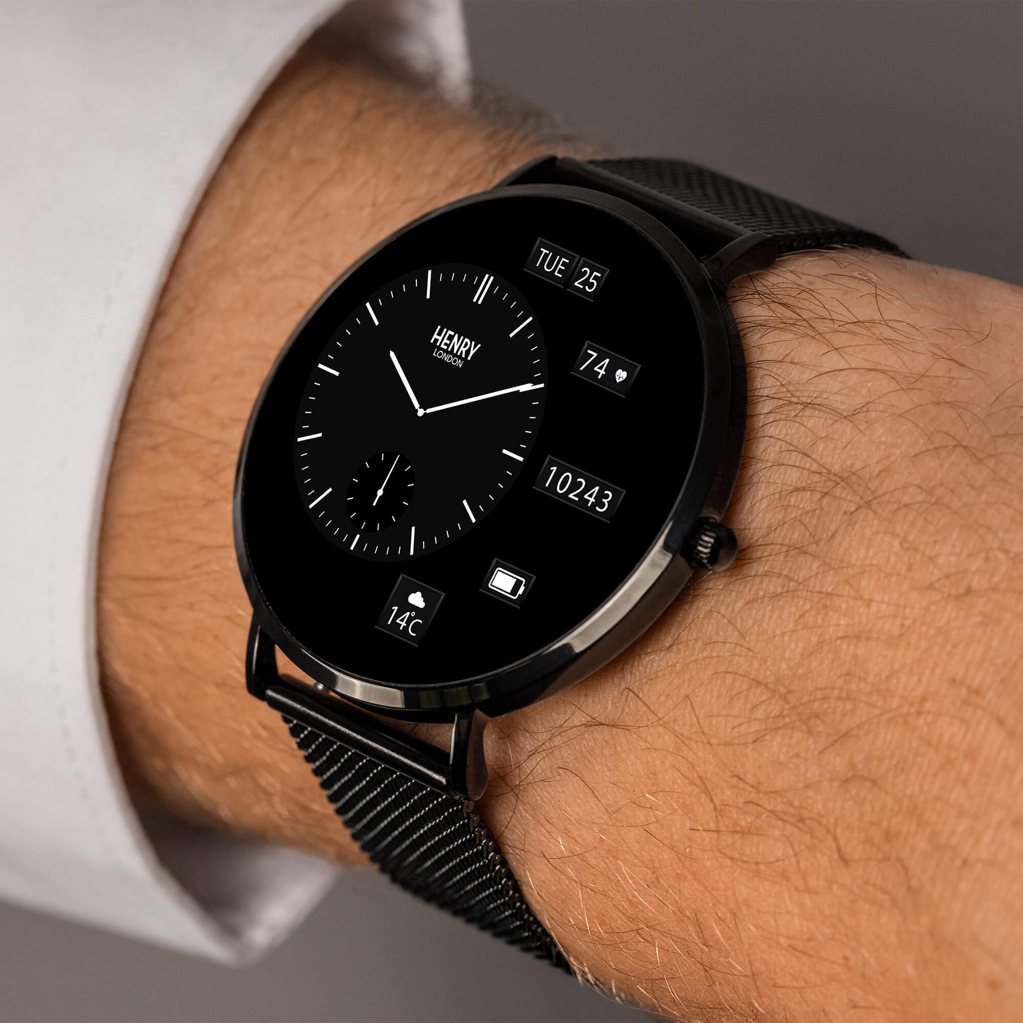Smart Amoled Black Mesh Strap Watch