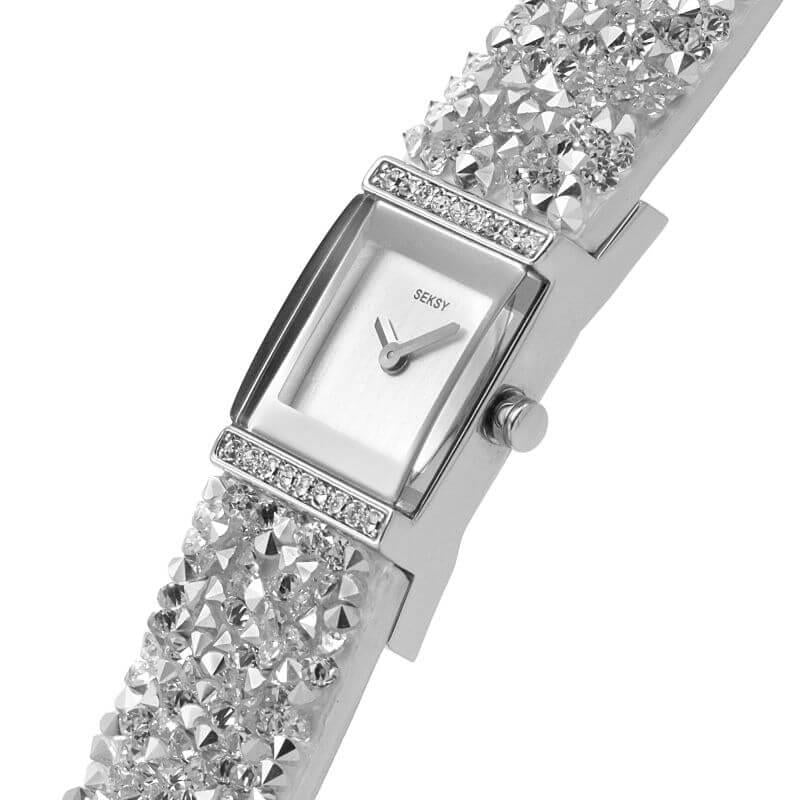 Silver Rocks Swarovski Crystal Set Ladies Watch