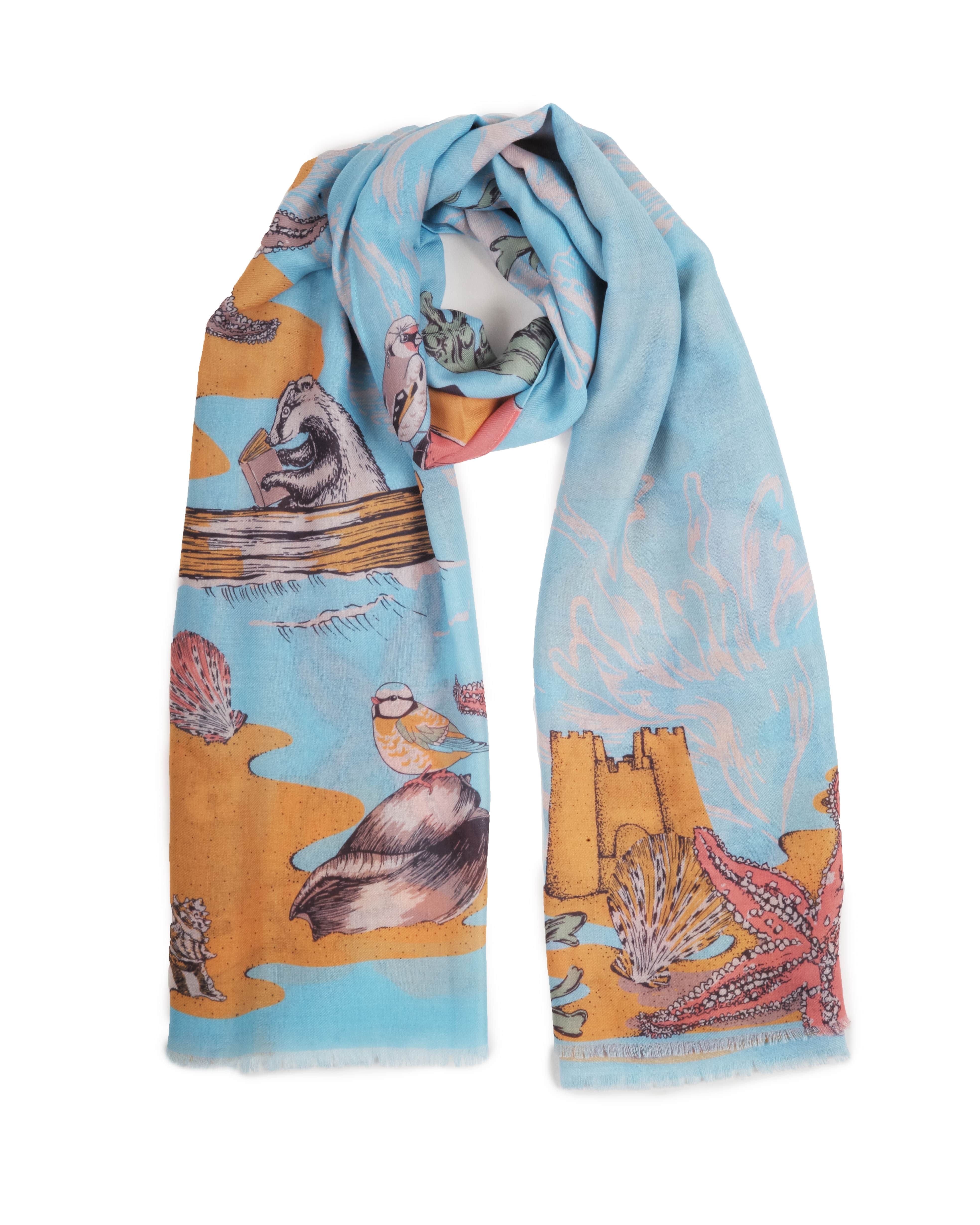 Printed Scarf Summer At The Seaside