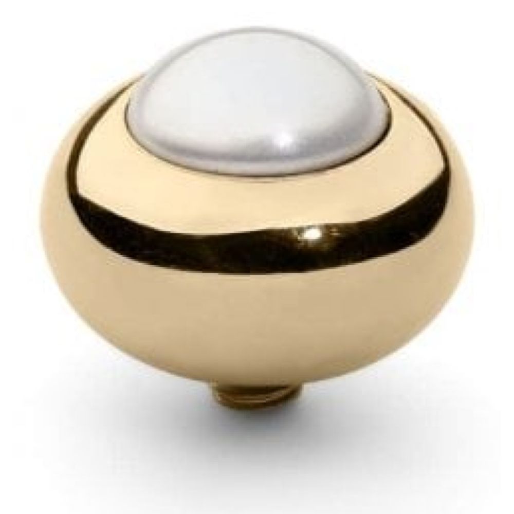 Famosa Gold 10mm Tondo Ring Top White Pearl