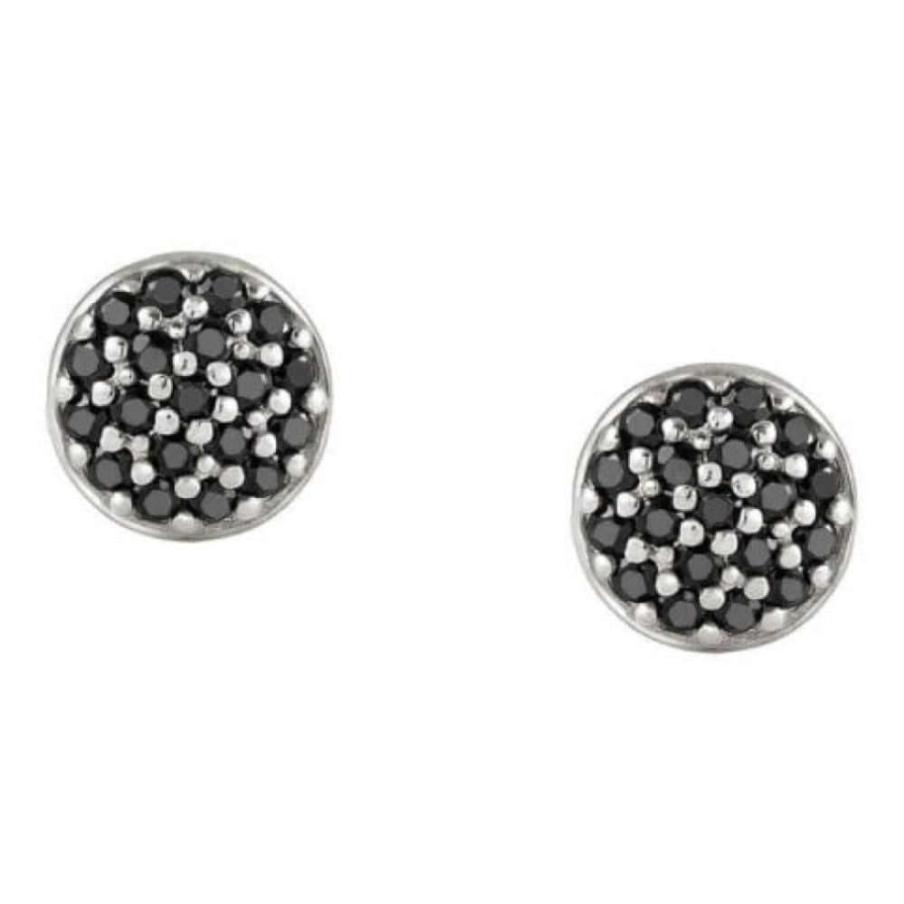 Gioie 925 Silver Earrings And Cubic Colored Zirconia (009_Round Silver)