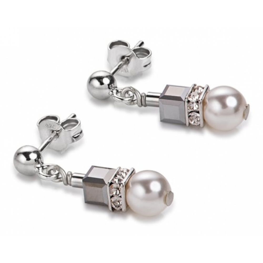 Silver Crystals & Pearls Earrings