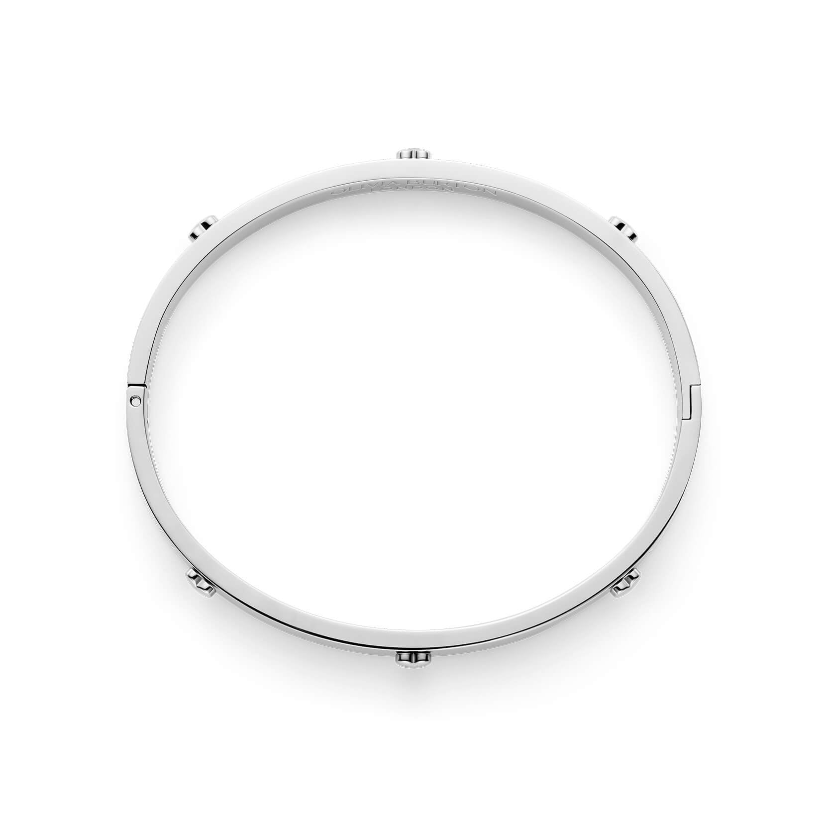 Classic Mini Heart Silver Tone Bangle