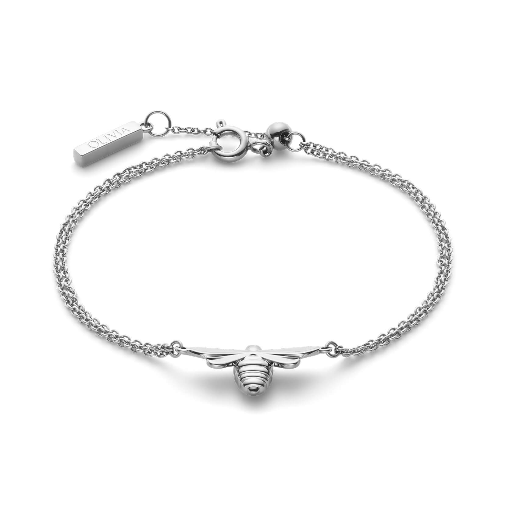 Signature Honey Bee Silver Tone Bracelet