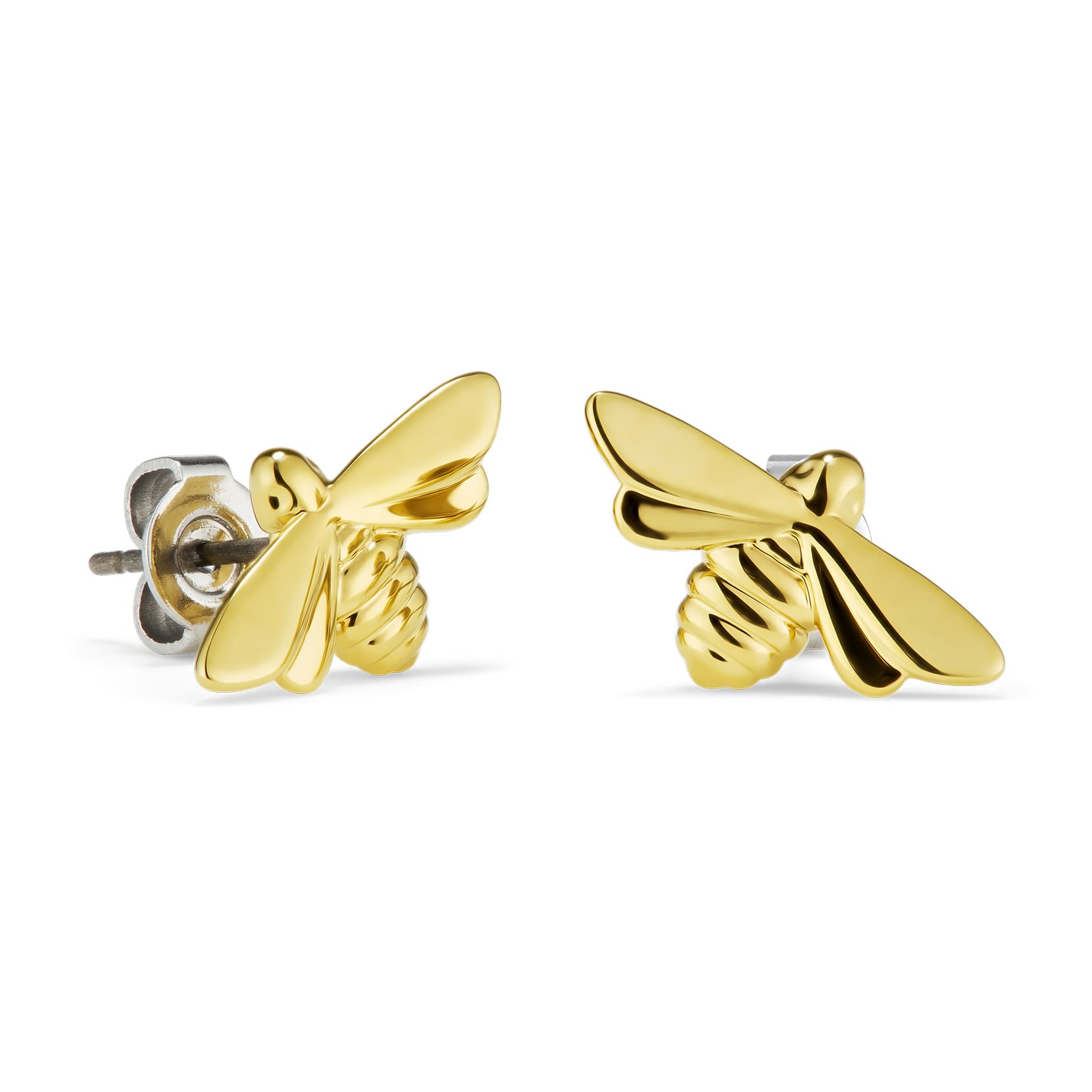 Signature Honey Bee Gold Plated Stud Earrings
