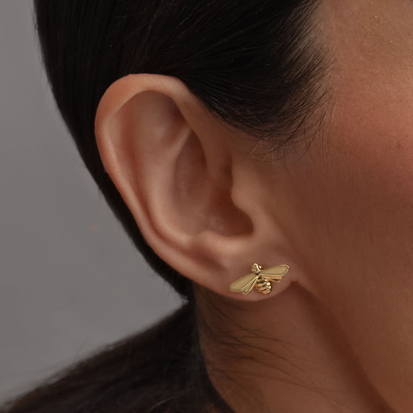 Signature Honey Bee Gold Plated Stud Earrings